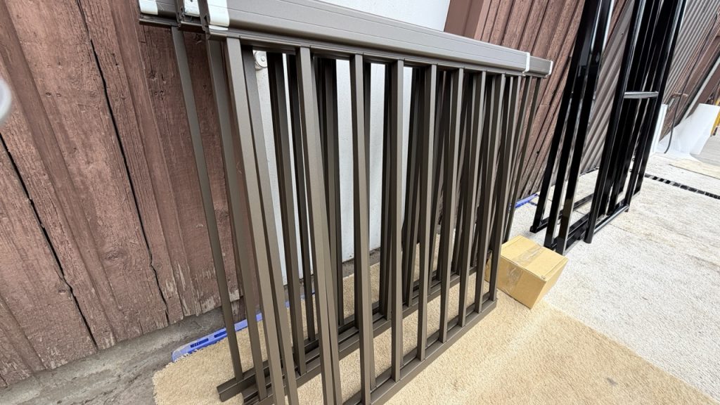 grey powder coated metal railings in lumby bc