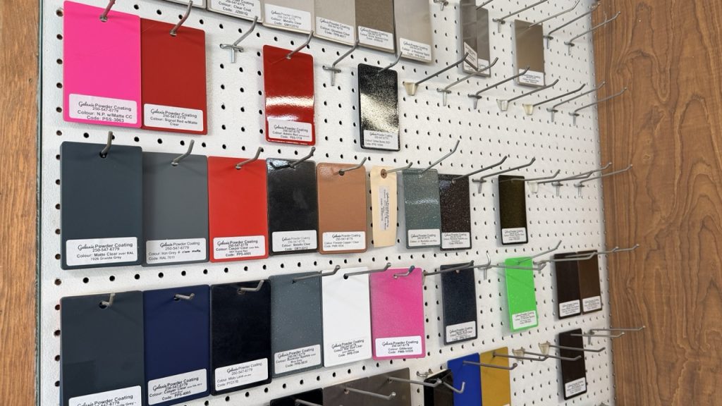 wall of cerakote ceramic colour tiles offered by lumby powder coating company
