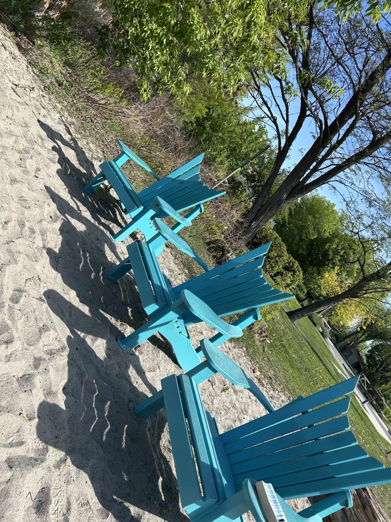 blue powder coated patio chairs in vernon bc